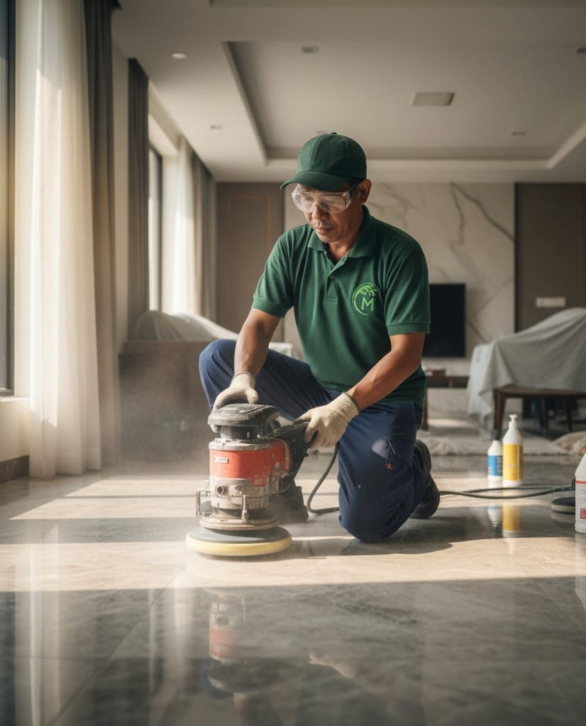 jasa poles lantai marmer